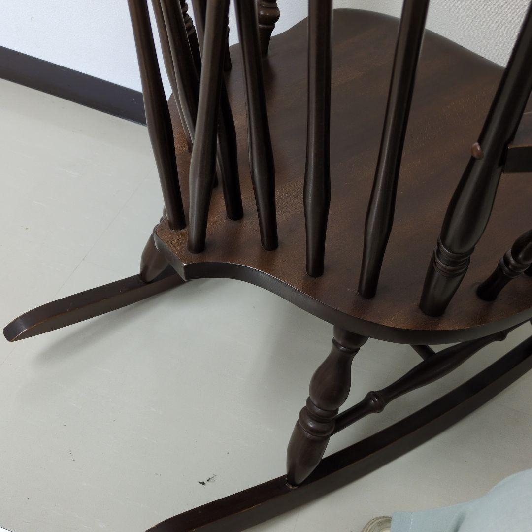 木製ロッキングチェア ダークブラウン