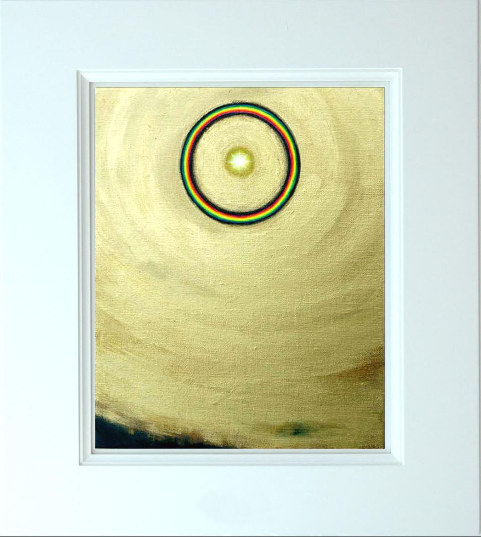 油絵 菅家令子 絵 絵画インテリア額付(白)F3-G112023 風景祈り希望