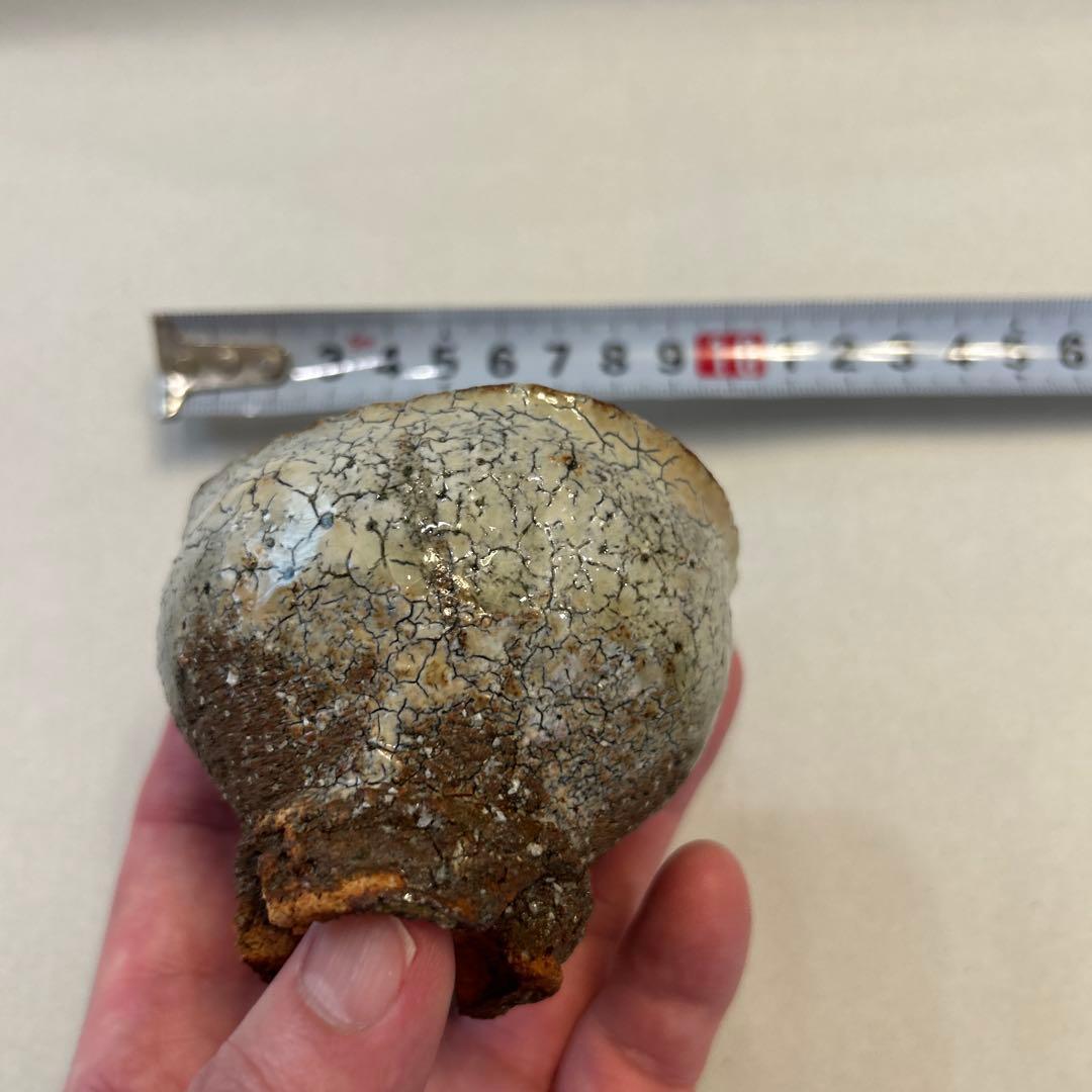 『値引き』【ヴィンテージ萩焼】日本酒盃 白パチパチ釉 萩焼 わなり広台