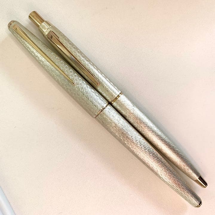 廃番 ヴィンテージ レトロ PLATINUM 18K WG 万年筆 ボールペン