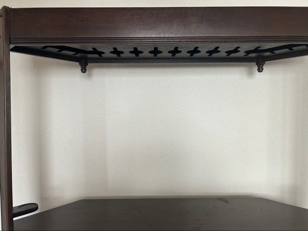 大塚家具 一点物 木製バーカウンター 彫刻入り ダークブラウン