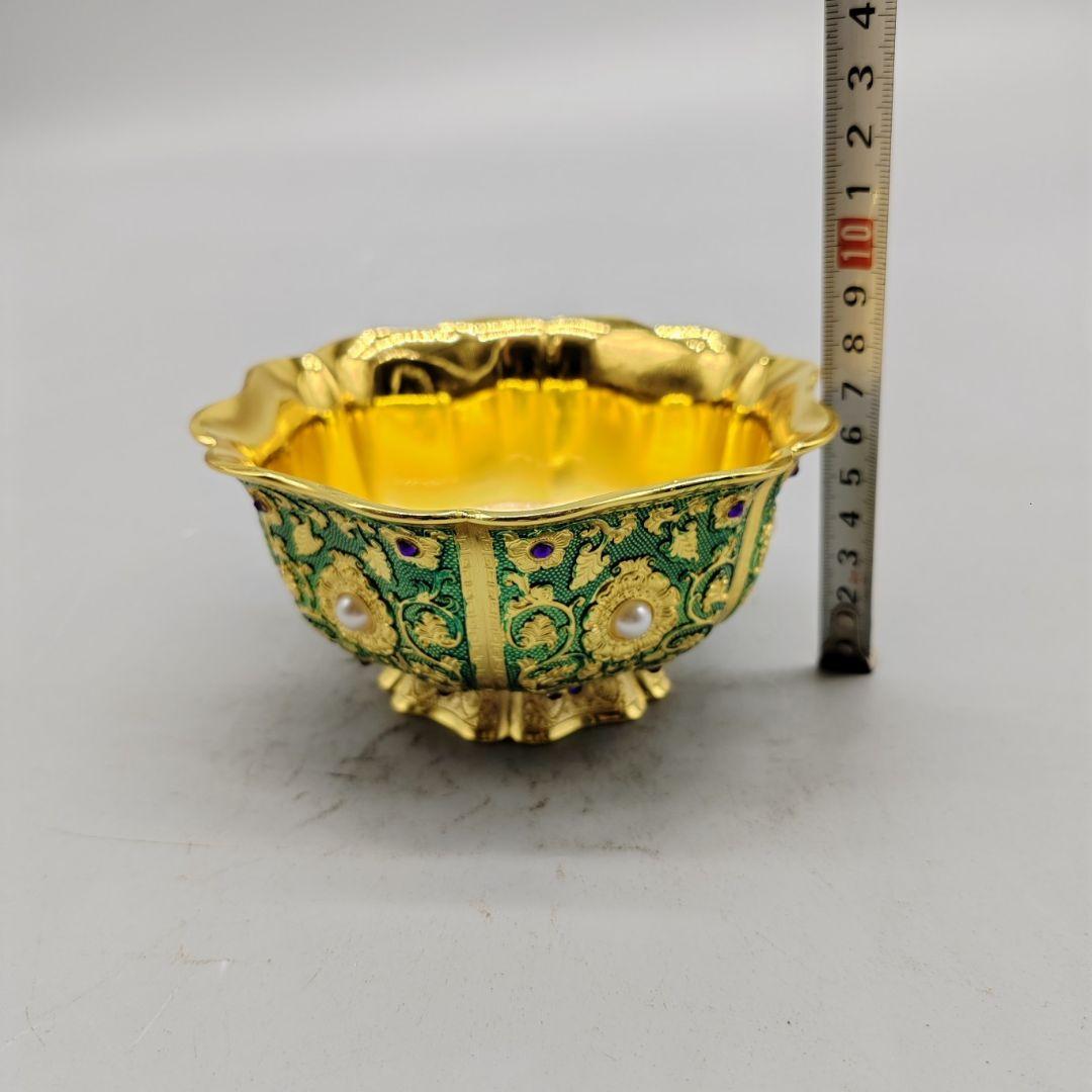 銅 細工 花開富貴碗 玄関 書架 装飾品 工芸品 置物