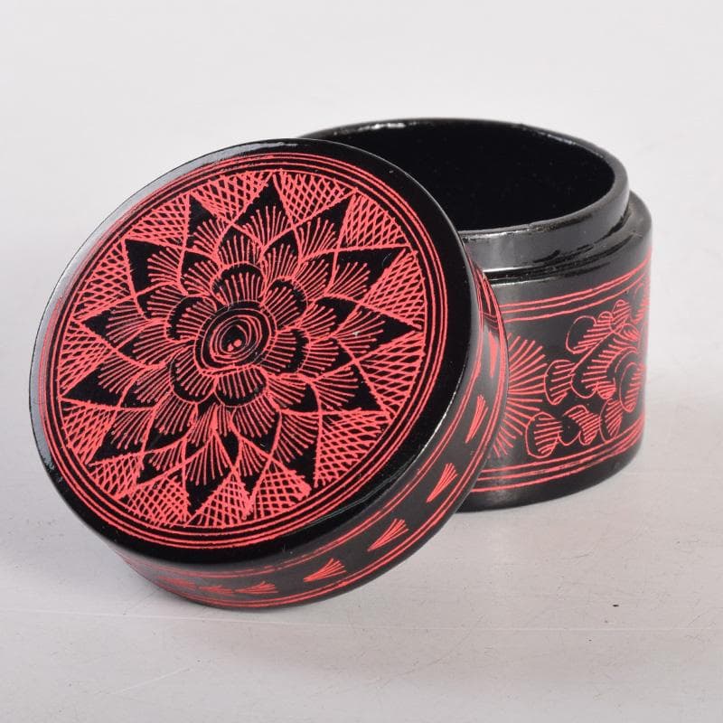 茶道具　蒟醤塗　キンマ　棗　表千家　堀内宗完(兼中斎)極め箱　V　8277