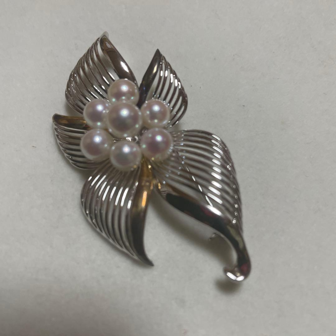 アコヤ真珠 ブローチ SILVER K18