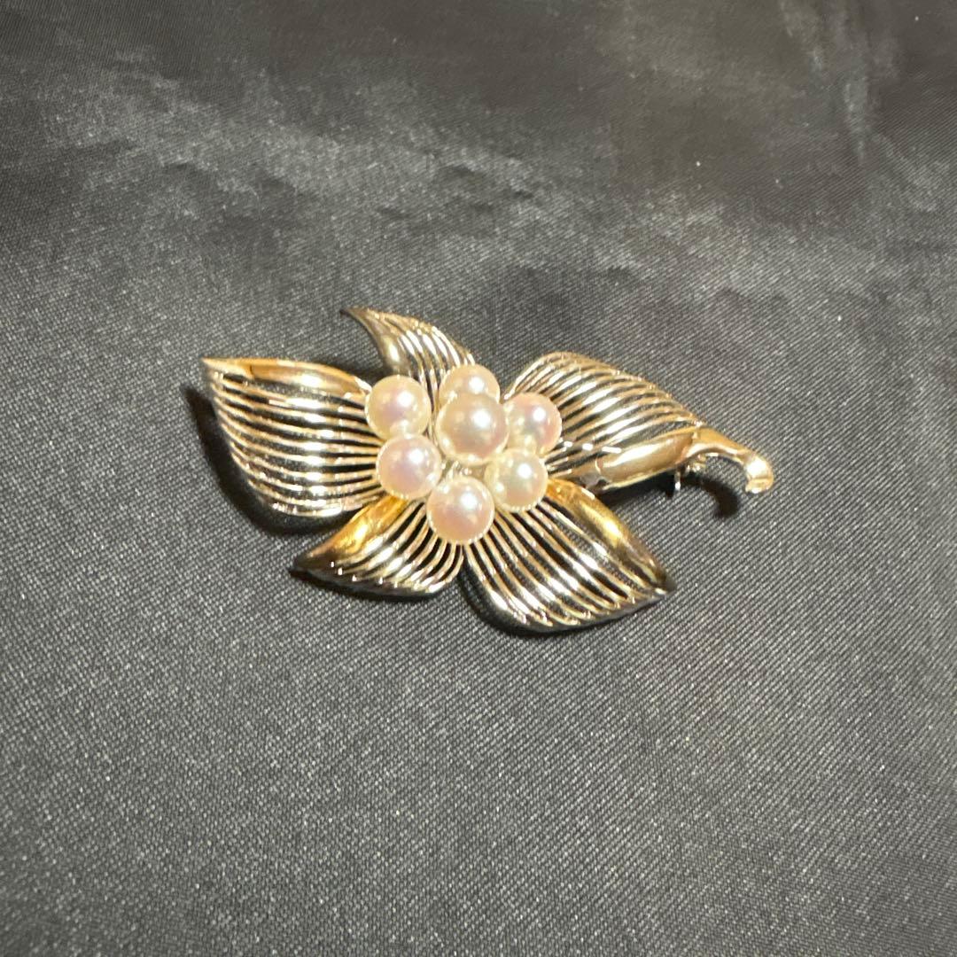 アコヤ真珠 ブローチ SILVER K18