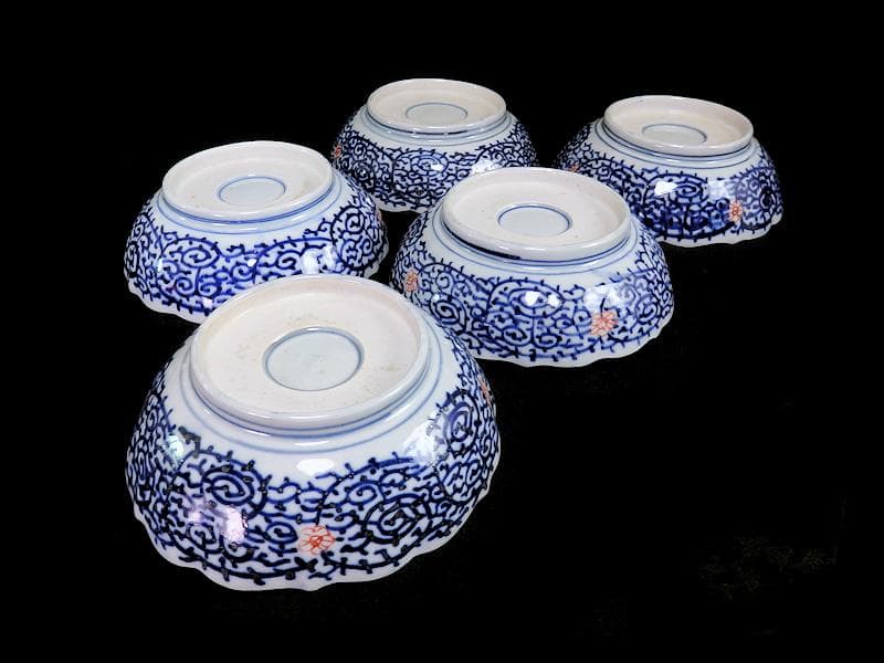 古伊万里　色絵　松竹梅の図　膾皿　５枚　3162AS-CGf