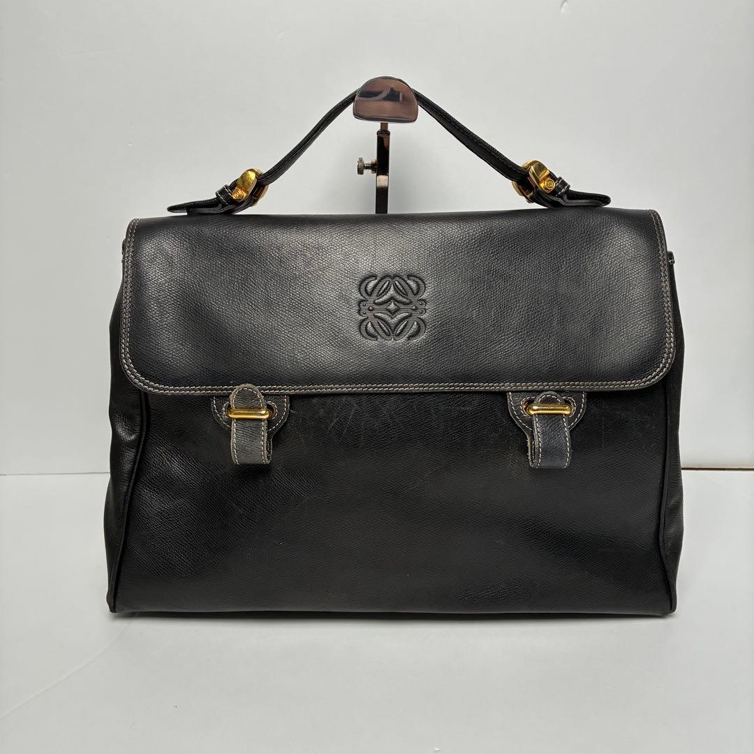 【良品】LOEWE　ロエベ　ビジネスバッグ　ブリーフケース　レザー　２WAY　黒