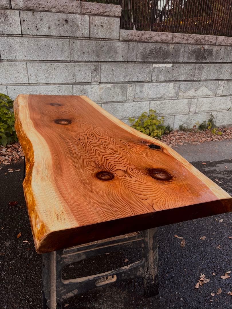 紀州杉　レジン一枚板　ダイニングテーブル