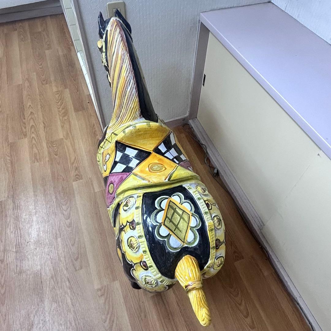 Pamela Ferrari サイン入 大型陶器 馬 彫刻 アート作品　引取限定