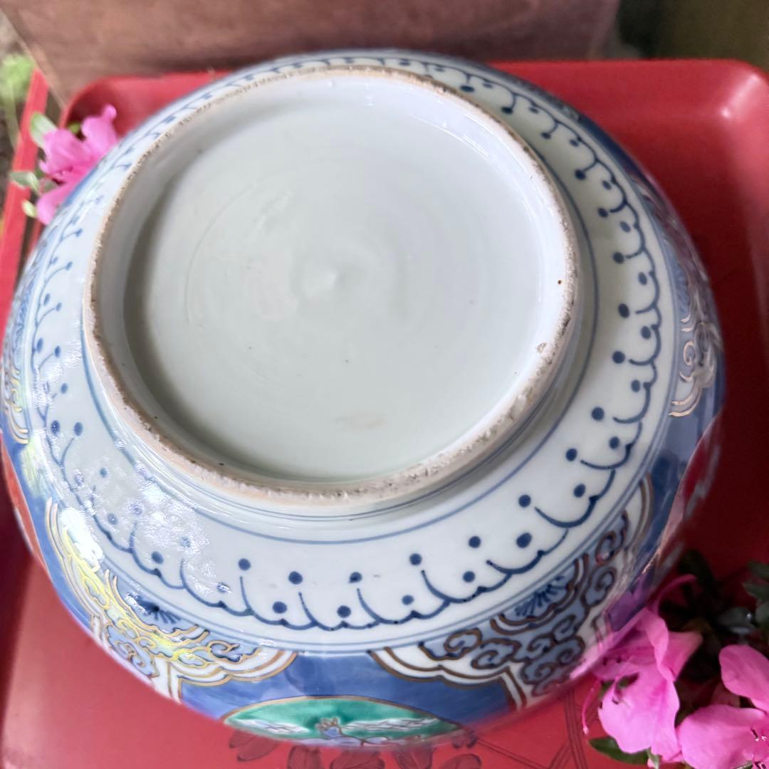 2200様感謝‼️これさえあれば‼️愛蔵品　倣古伊万里錦手蓋付大鉢　食籠1客時代木箱