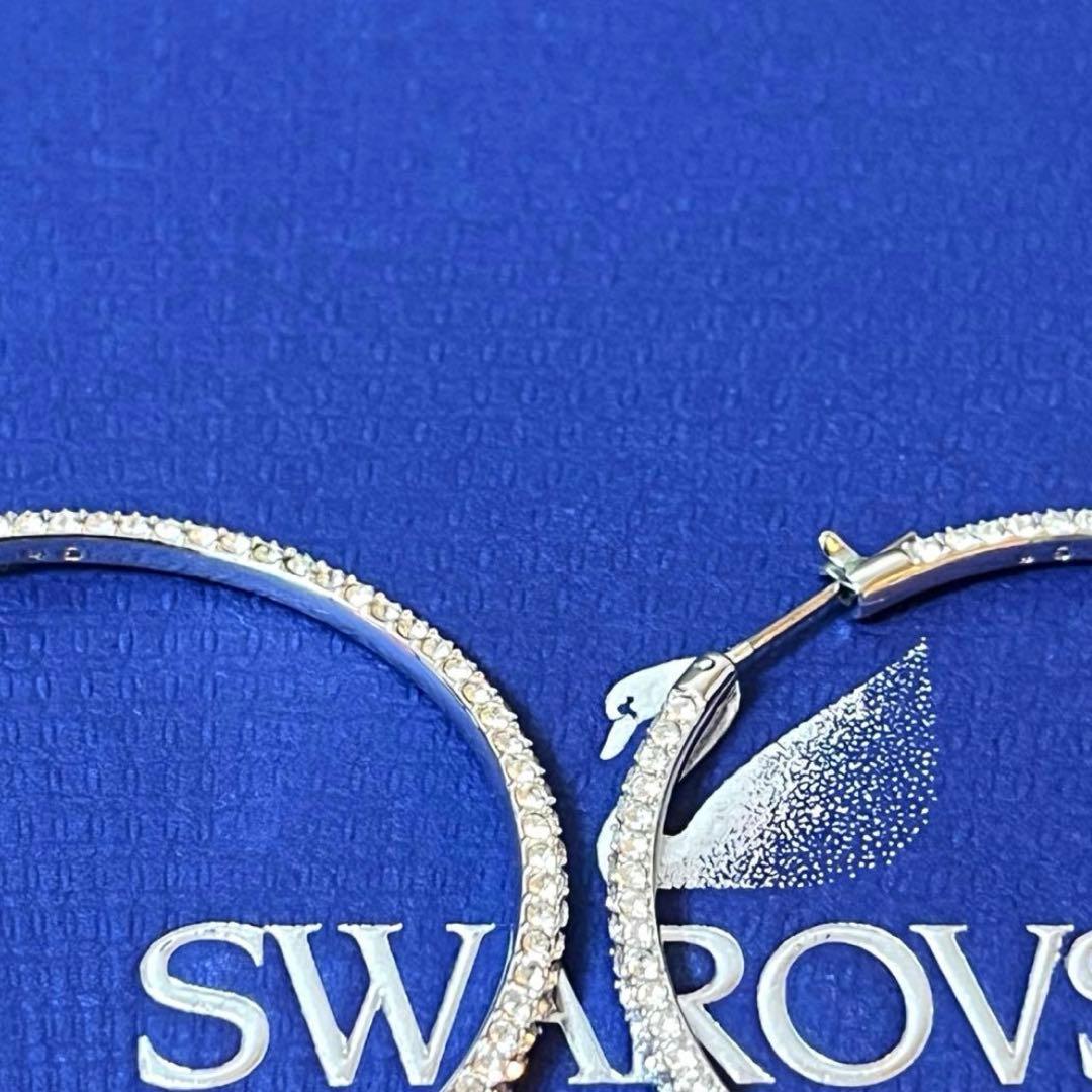 スワロフスキー　ピアス　Dextera フープピアス　シルバー　正規品極美品箱付