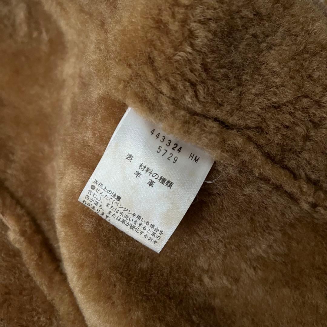 ポールスミス ムートン シングルライダースジャケット レザー 羊革 L ブラウン