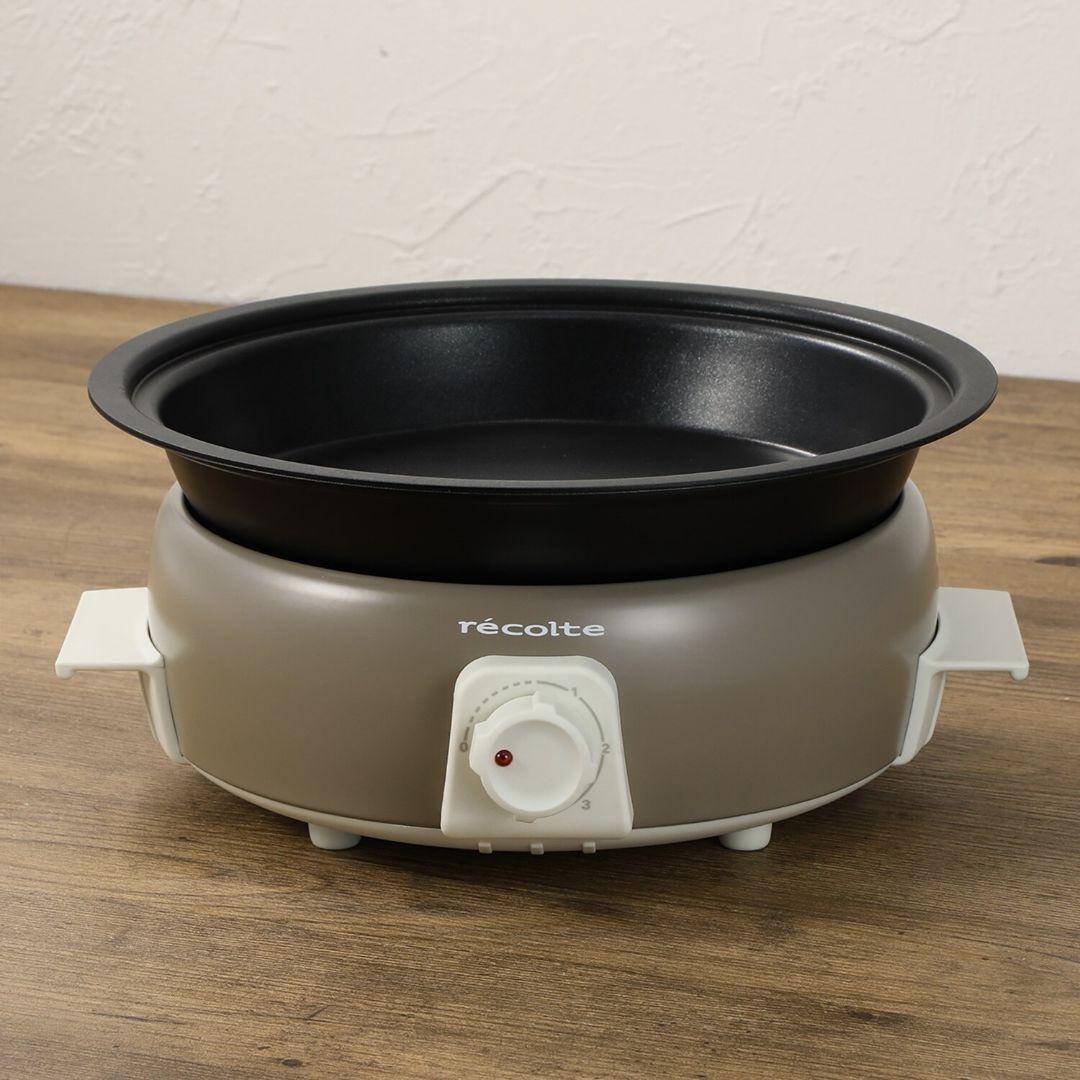 【新品】レコルト　ポットデュオタント ミルキーピンク たこ焼きプレート付き