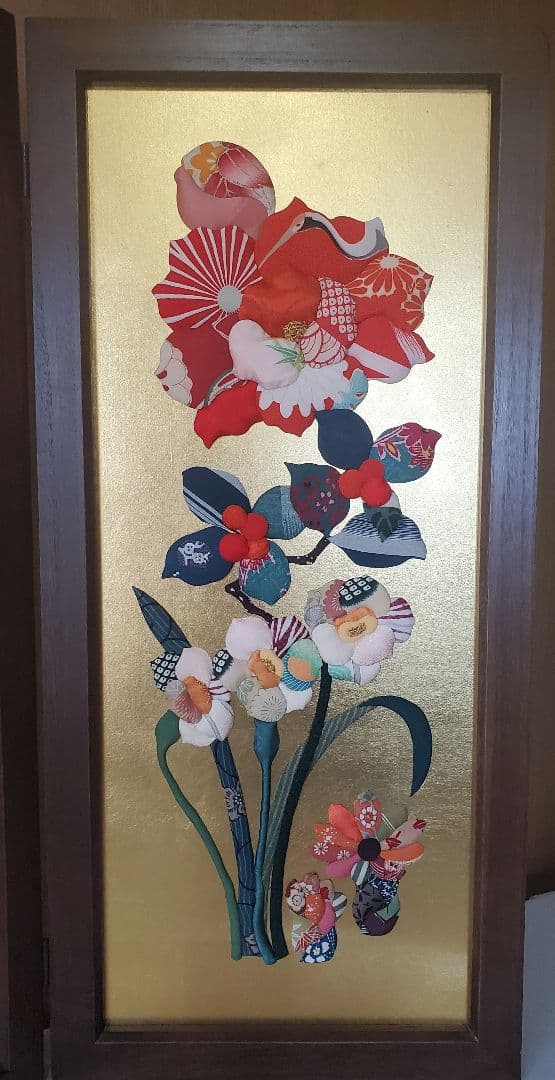 【期間限定値下げ】四季金箔四連屏風