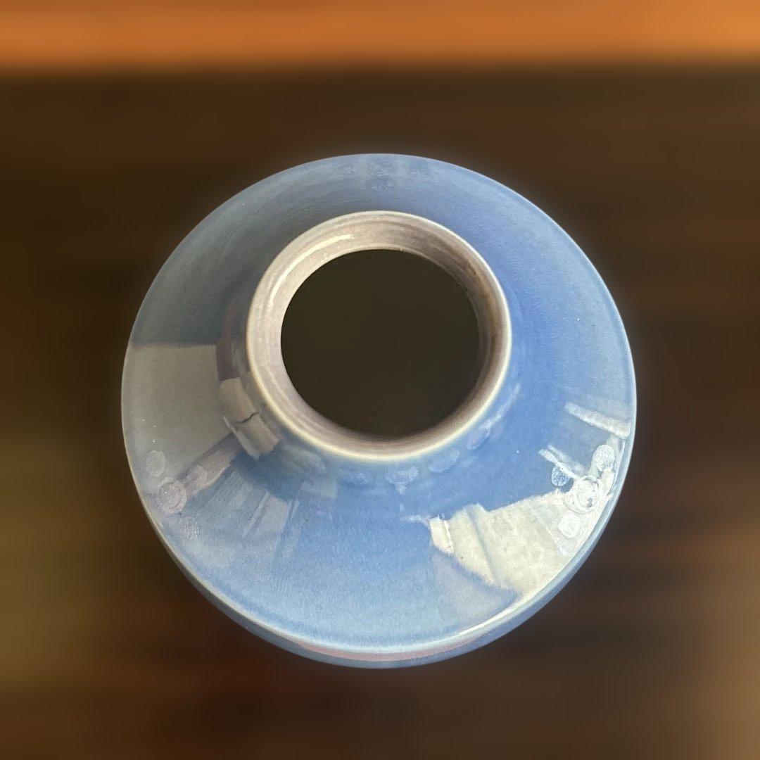 中田一於 釉裏銀彩 花生 九谷焼