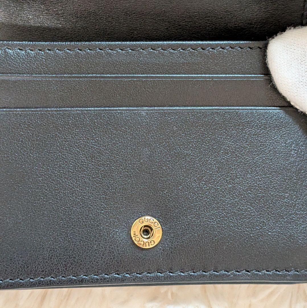 美品✨️グッチ 二つ折り財布 GGマーモント キルティング レザー 黒 人気定番