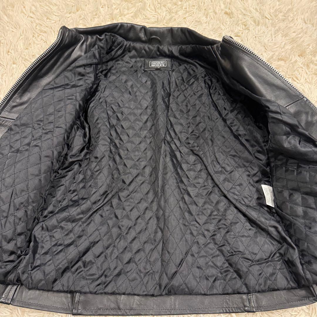 【美品】タグ付き HORN WORKS シングル ライダース ジャケット L