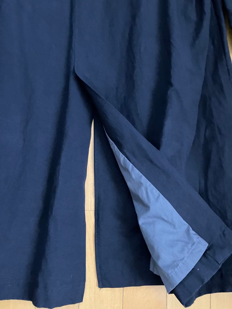 フレームワーク　綿麻ポプリンコート　ネイビー　フリー　美品