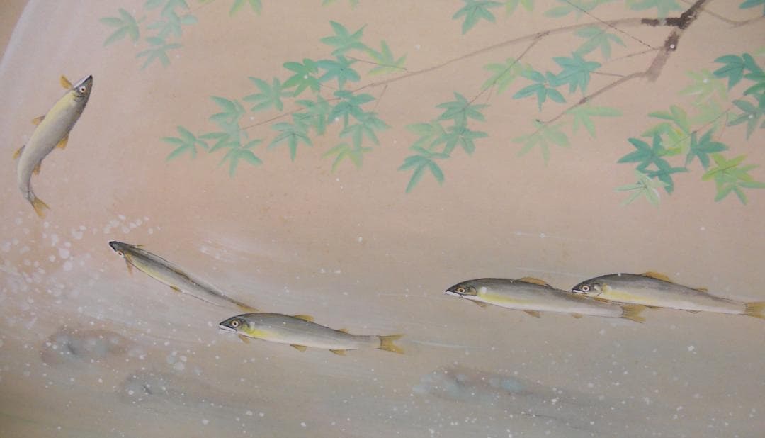 掛け軸 田中松泉 清流香魚 紙本 希少 軸装 茶道具 掛軸 美品 です。