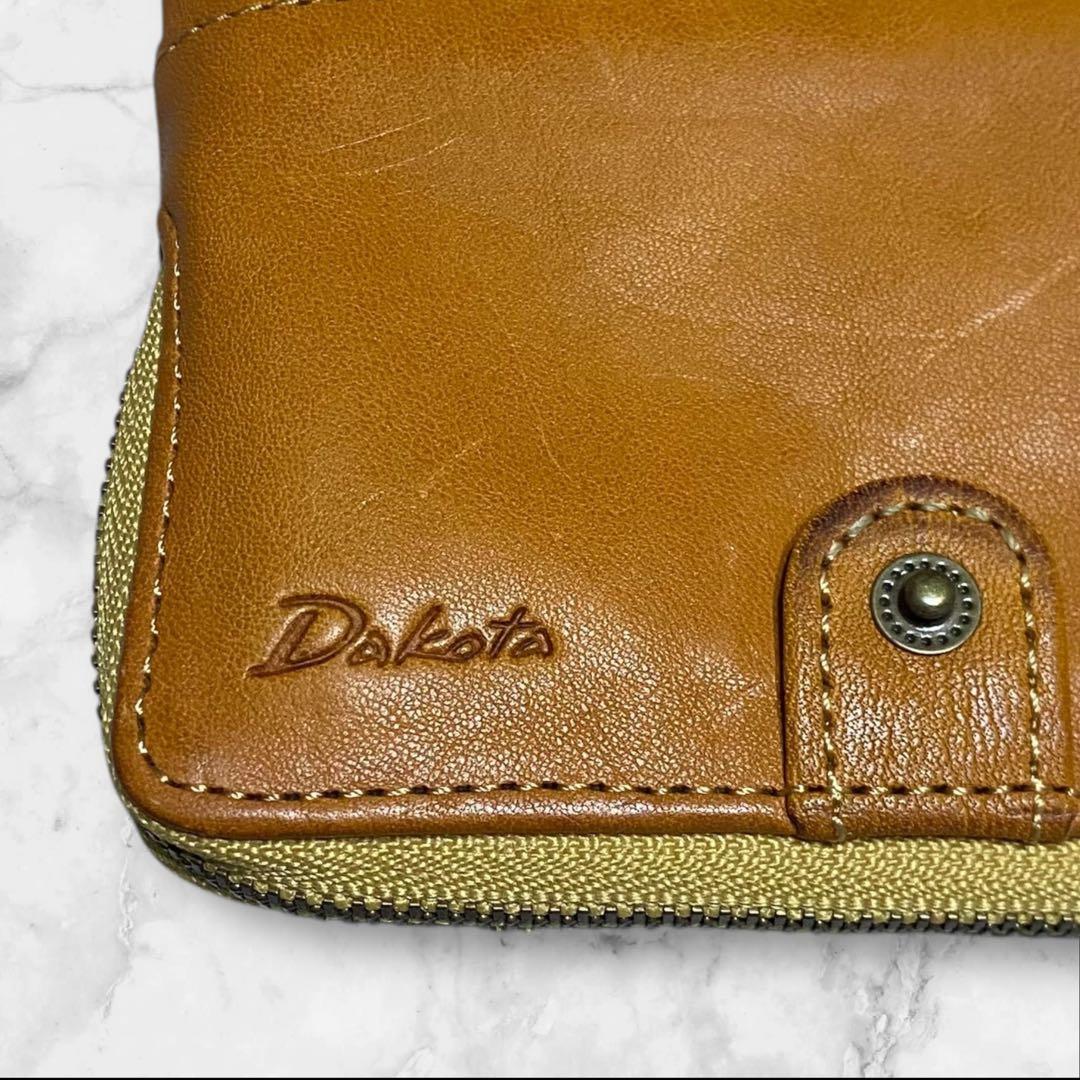 Dakota ダコタ イタリアレザー 二つ折財布 ガマ口 茶色 ブラウン