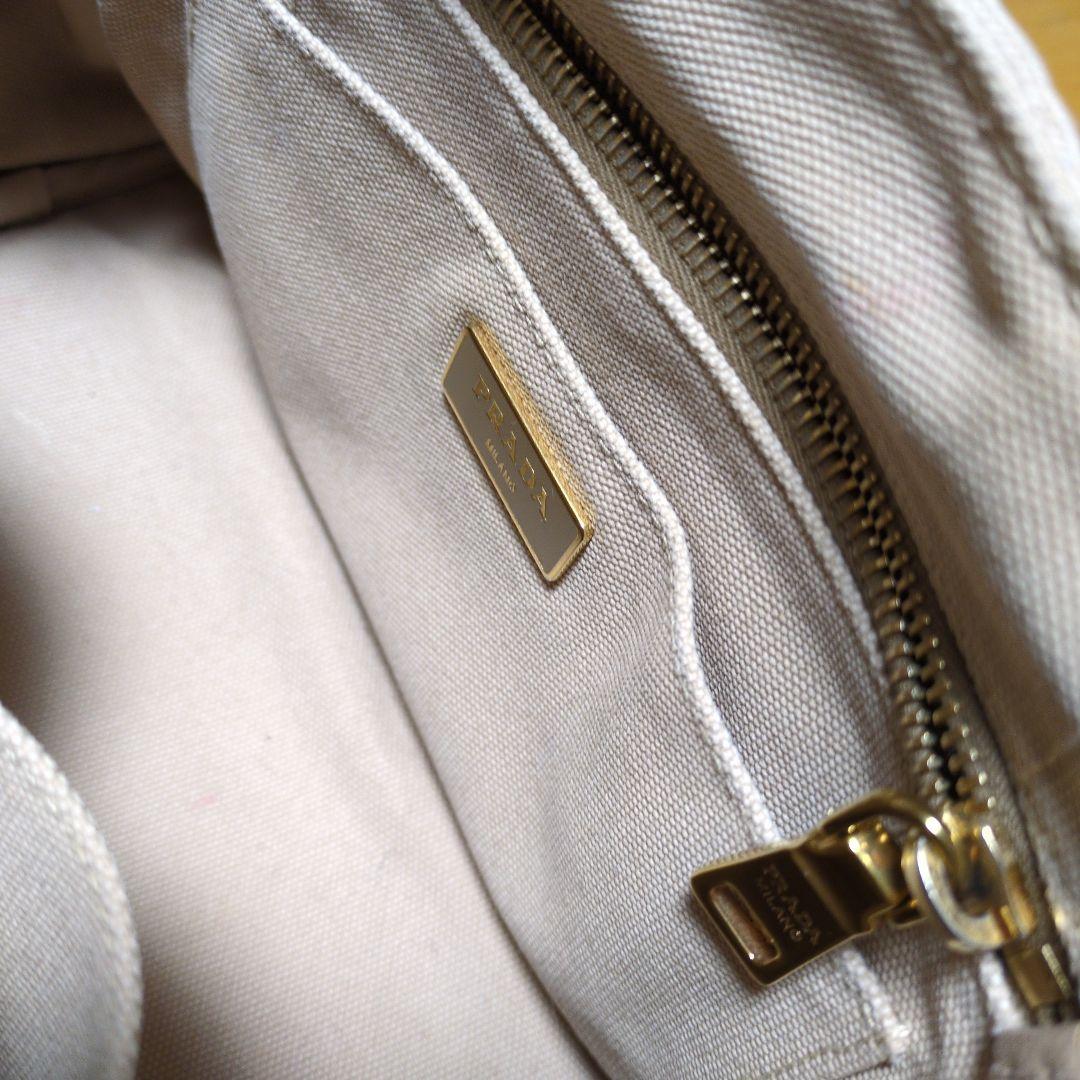 PRADA ベージュ キャンバス ハンドバッグ　中古品 SMR