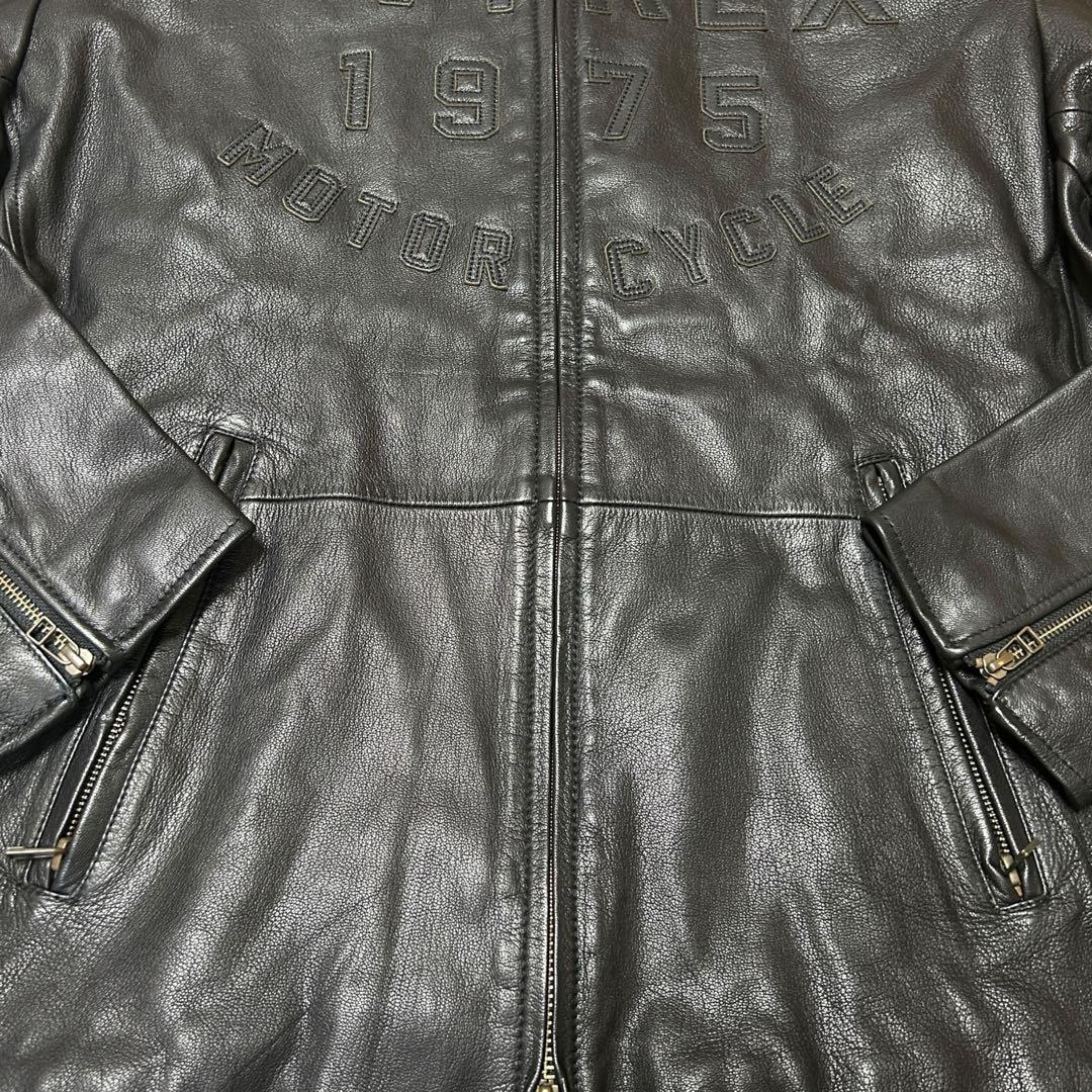 【新品未使用タグ付✨】AVILEX レザー　ライダース　4L やぎ革　黒　極美品