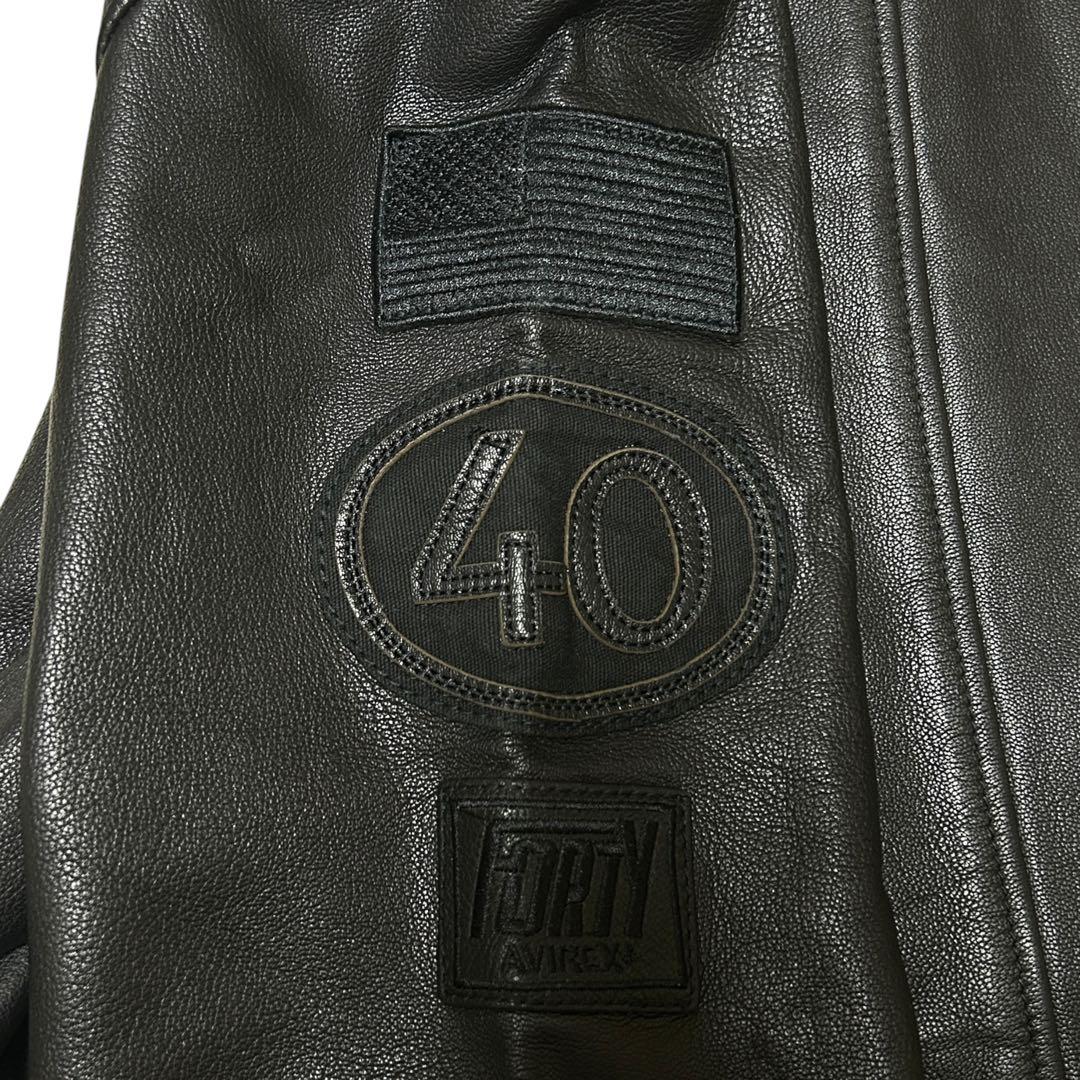 【新品未使用タグ付✨】AVILEX レザー　ライダース　4L やぎ革　黒　極美品