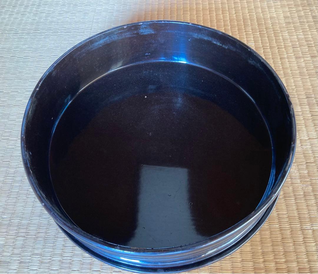 行器(ほかい) 江戸時代儀礼贈答に食物(饅頭、餅、菓子)容器　漆塗り　金具貼