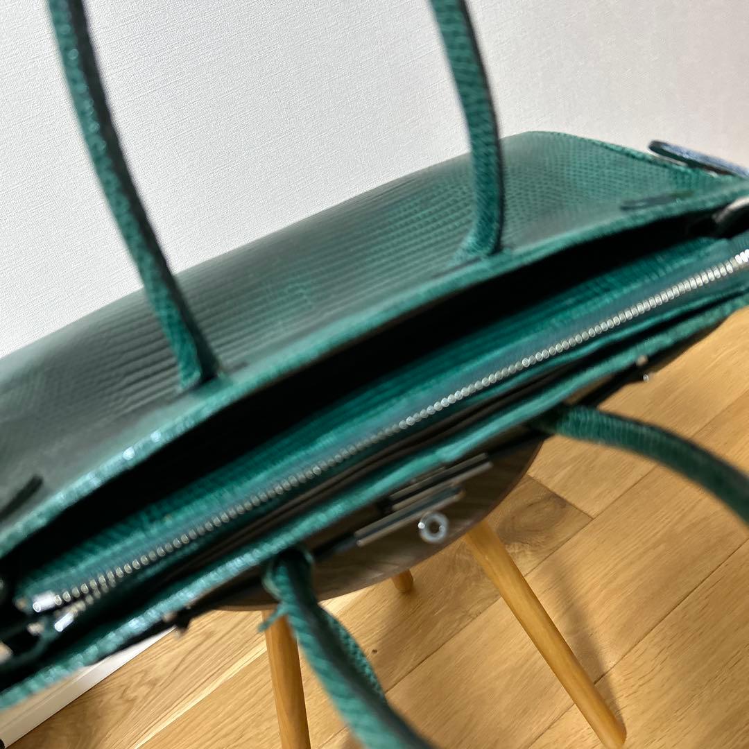 リザード　バッグ　緑