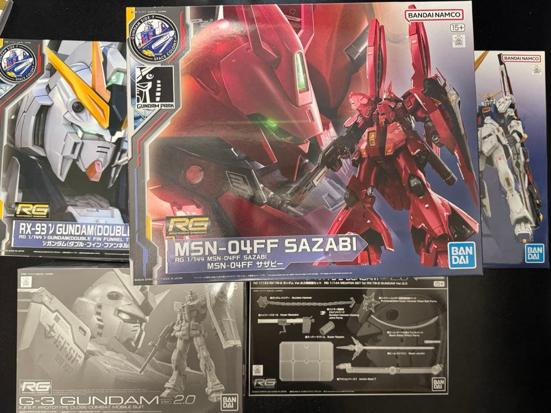 ユ*1様 ガンダムベース福岡限定RG3種、プレバン限定RG G-3 武器セット