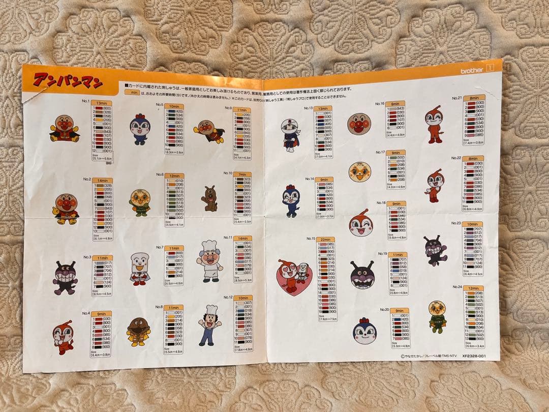 ブラザー　刺しゅうカード アンパンマン