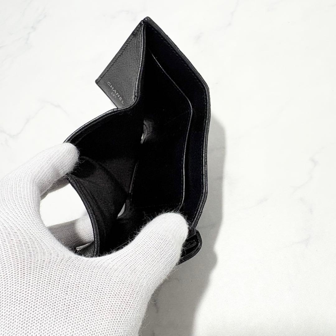 【極美品】CHANEL シャネル　ハーフココ　三つ折り財布　コンパクトウォレット