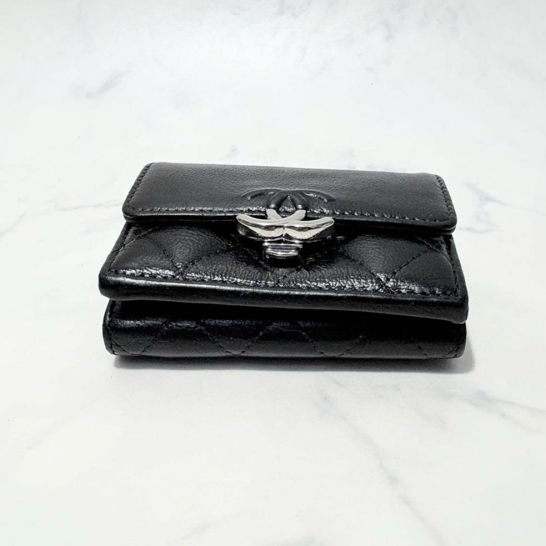 【極美品】CHANEL シャネル　ハーフココ　三つ折り財布　コンパクトウォレット