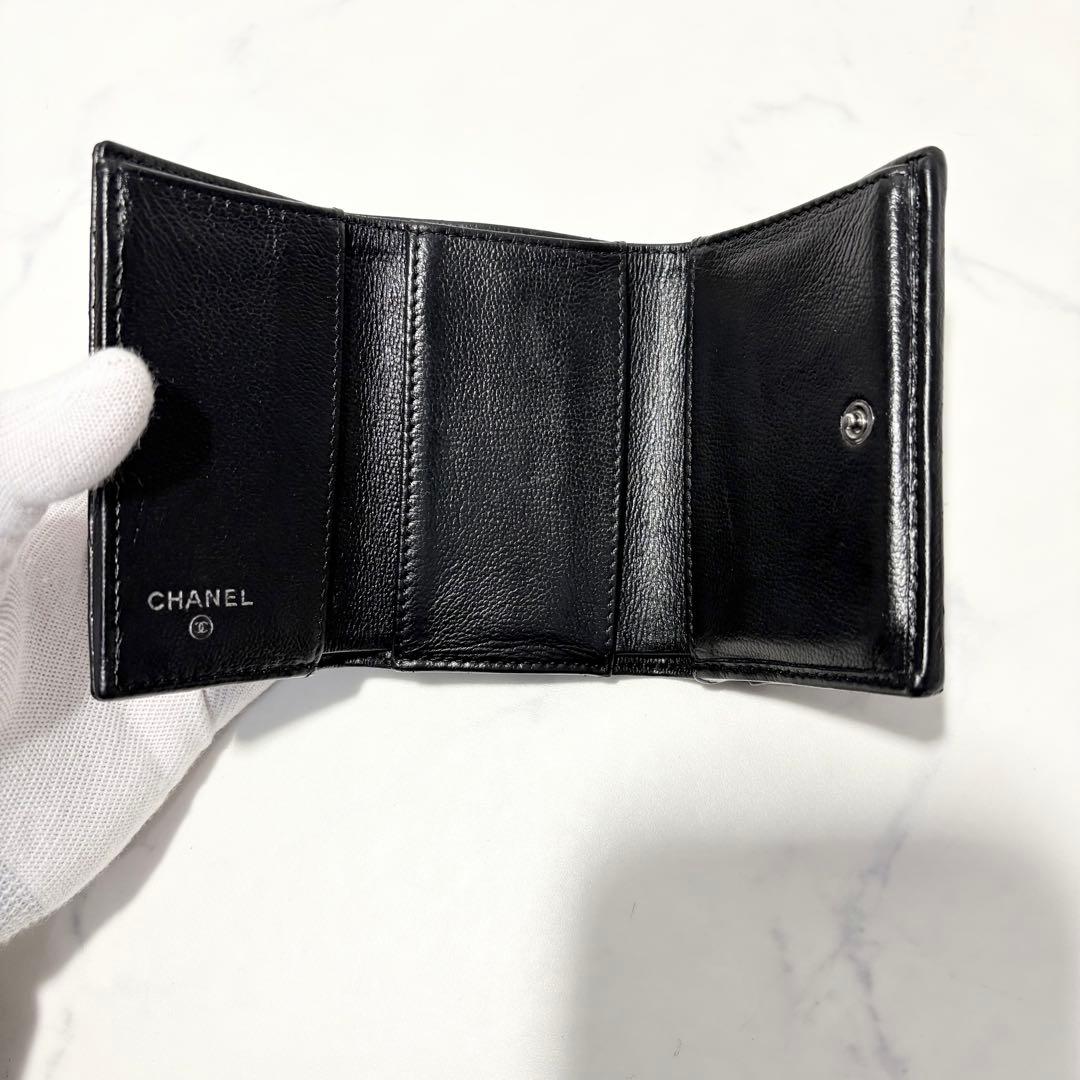 【極美品】CHANEL シャネル　ハーフココ　三つ折り財布　コンパクトウォレット