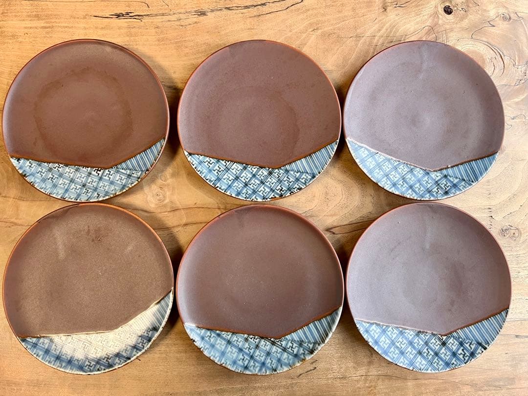 九谷焼作家　松本佐一作　中皿×6枚