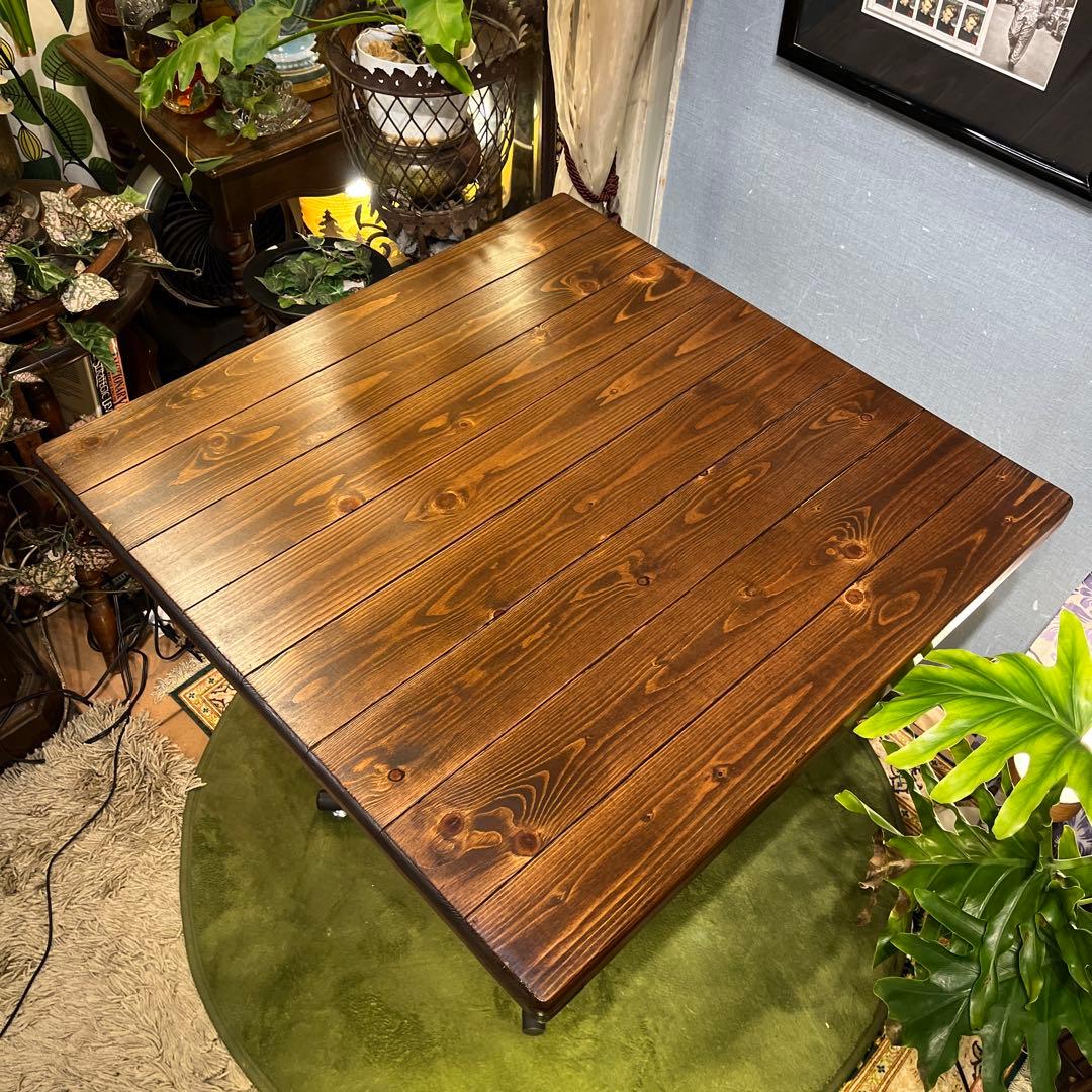 インダストリアル系　ヴィンテージ　オールドパイン　コンパクトダイニングテーブル