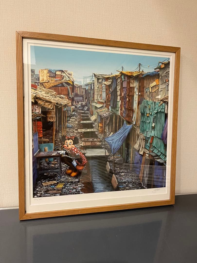 ジェフジレット「Shadow City Minnie」　額装済み　バンクシー