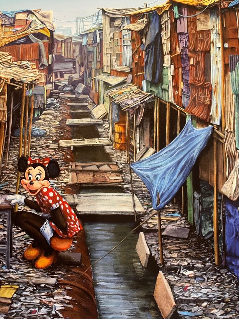 ジェフジレット「Shadow City Minnie」　額装済み　バンクシー