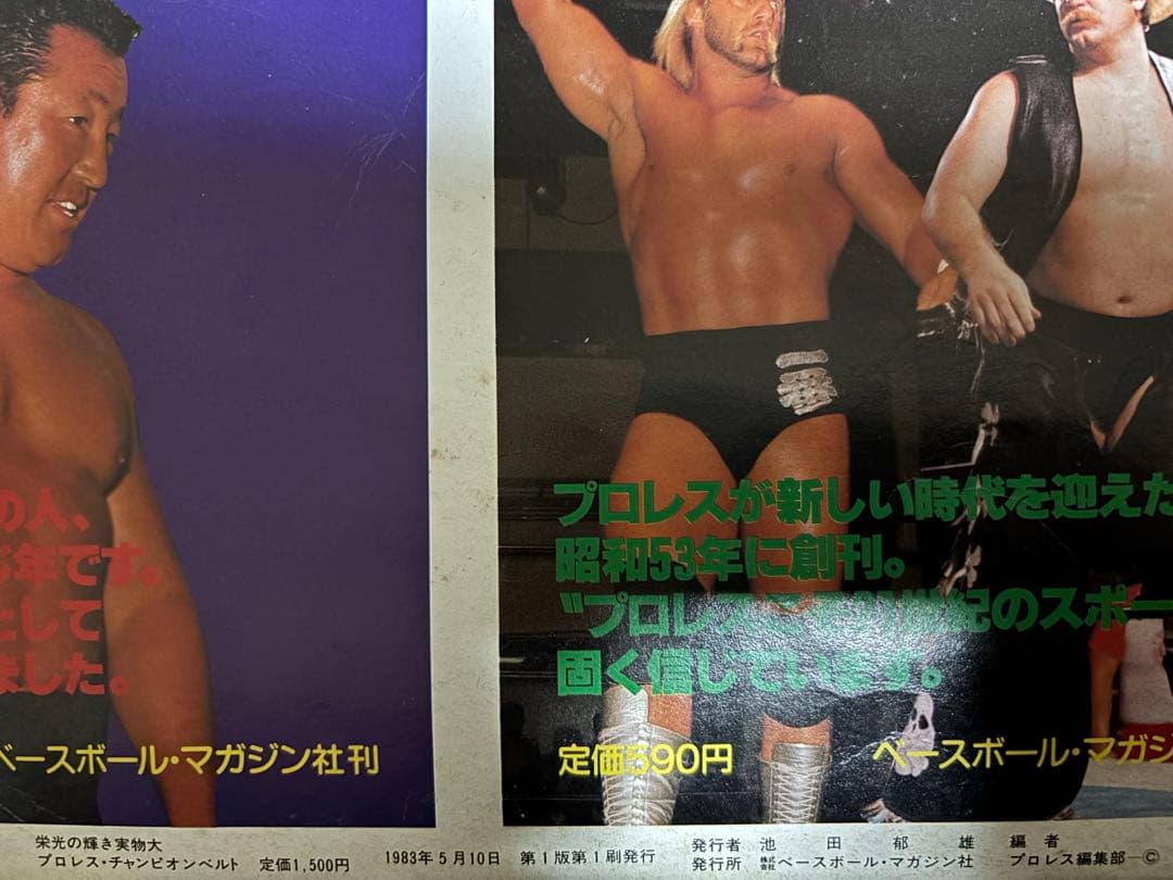 栄光の輝き　プロレスチャンピオンベルト　ベースボール・マガジンさ社