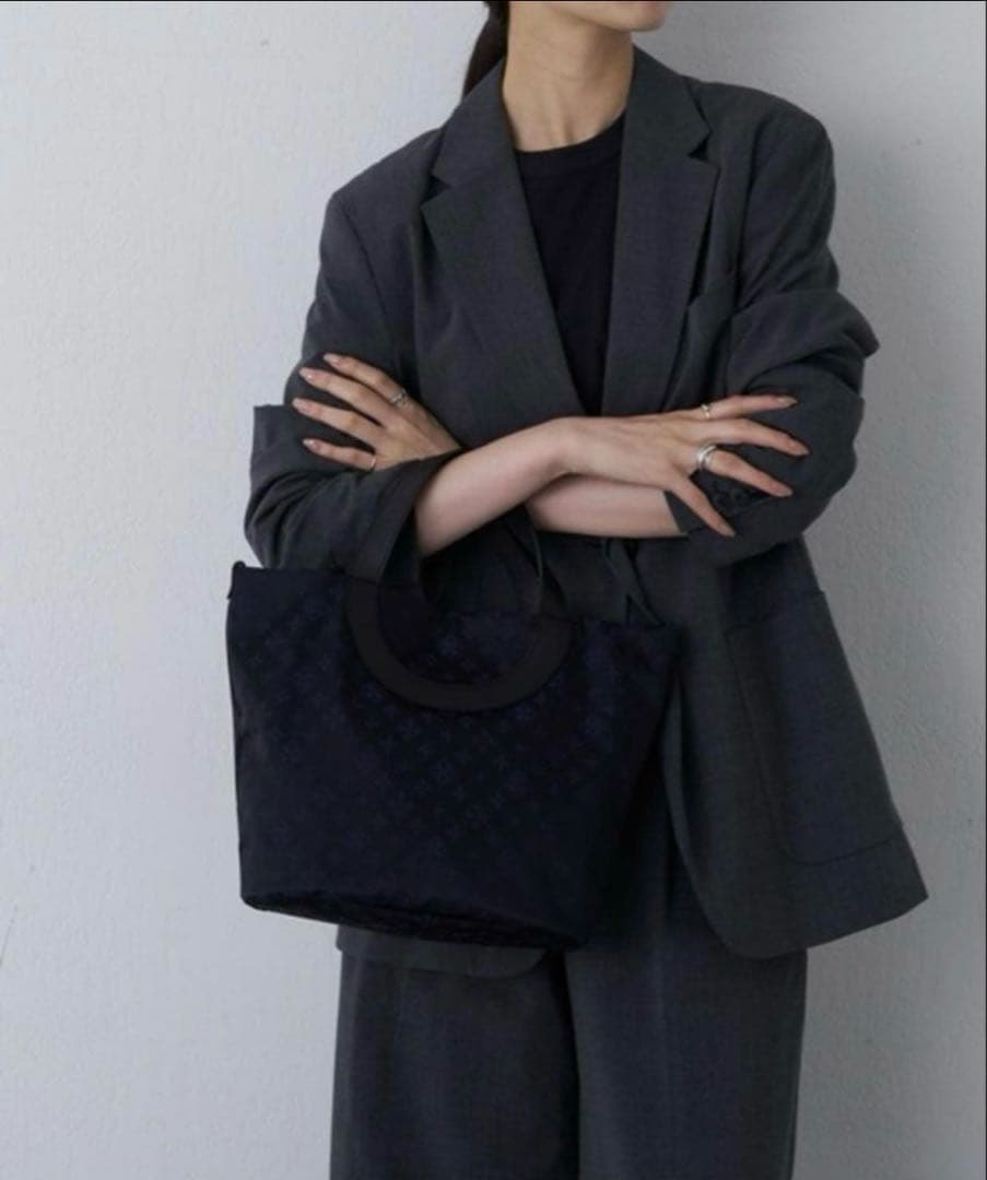 くぅ russet ナイロンジャガード2wayミニトートバッグ ショルダー