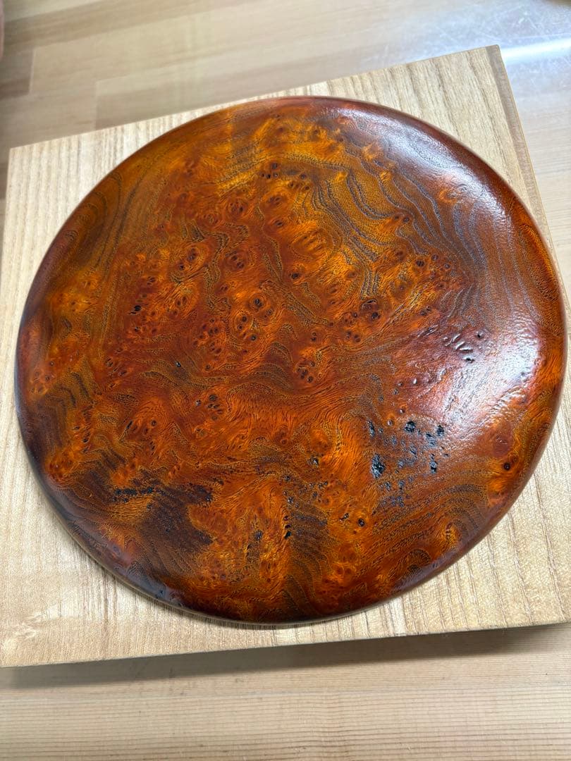 アイヌ　瘤　こぶ　茶菓子盆　拭き漆仕上げ　工芸品　桐箱入り