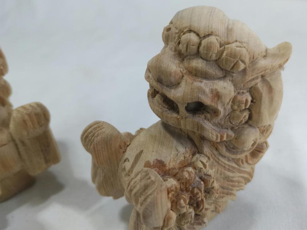 【獅子鼻】1.5寸　社寺仏閣、山車、屋台、神殿、だんぢり彫刻 　1組（2体）