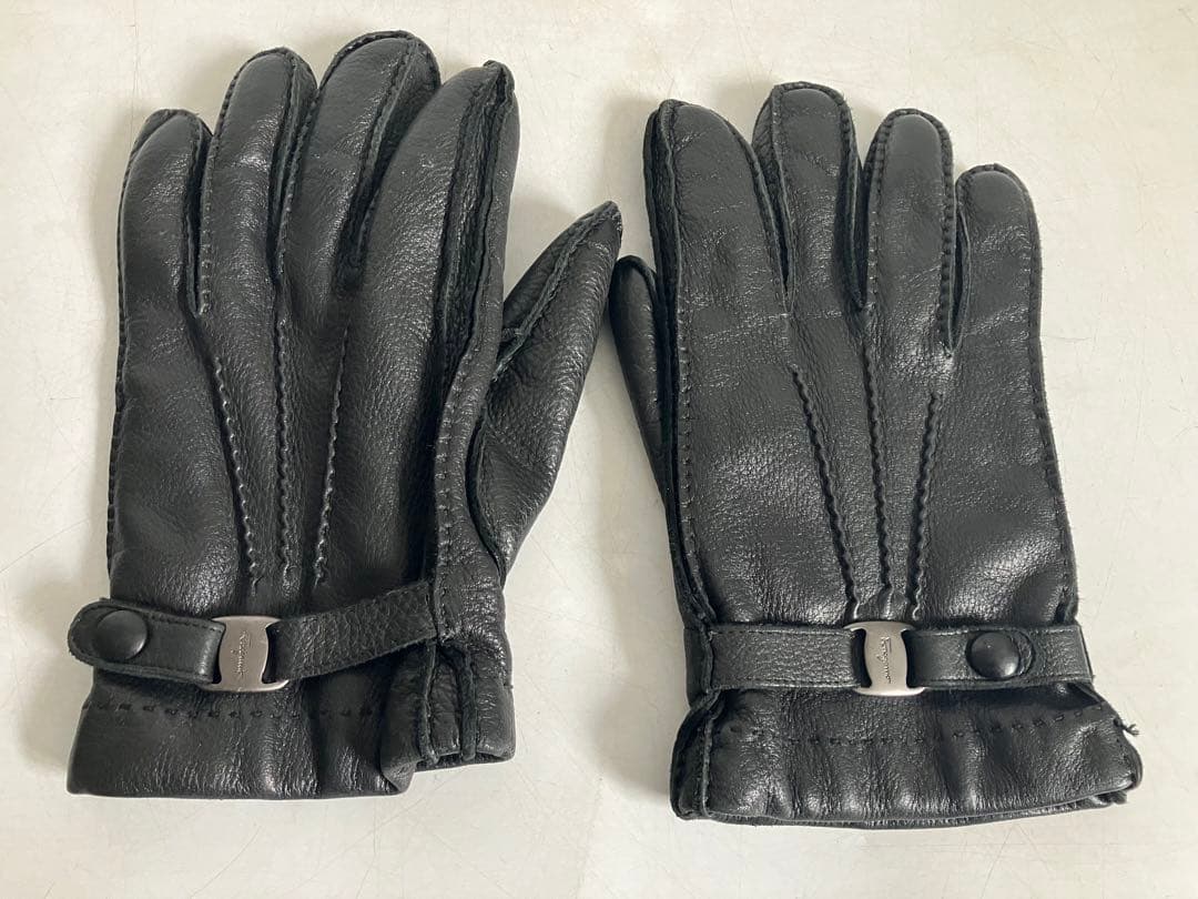 フェラガモ　レザー手袋　カシミア　表記サイズ8