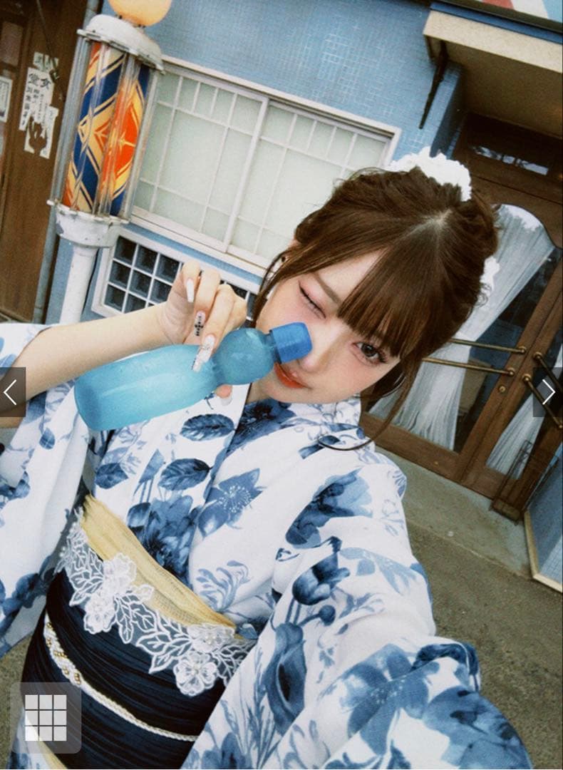 【新品未使用】GRL 水彩花柄浴衣セット[gi1519]