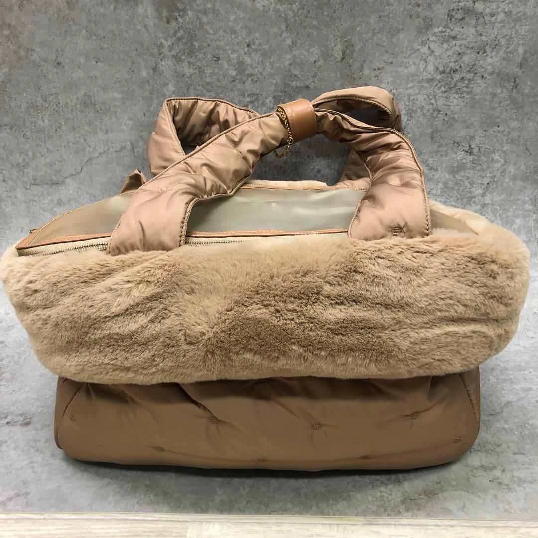 M*a様 未使用 for pets only リボン付きファーキャリーバッグ 犬