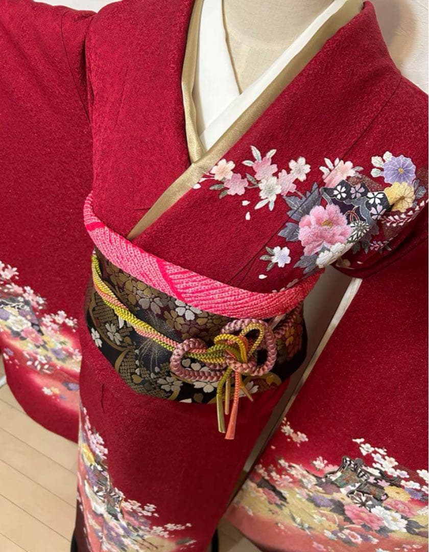 ショール付き28成人式　振袖　ふりそで振り袖フルセット長襦袢帯　着付けセット付き
