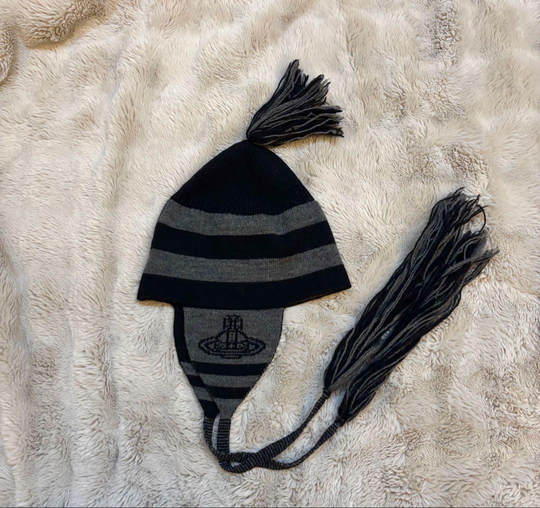 Vivienne Westwood＊ORB フラップ付きビーニー ニット帽