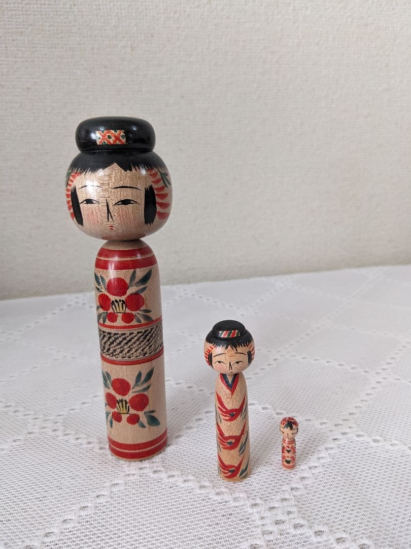 伝統こけし　小笠原義雄工人　子、孫持ちこけし