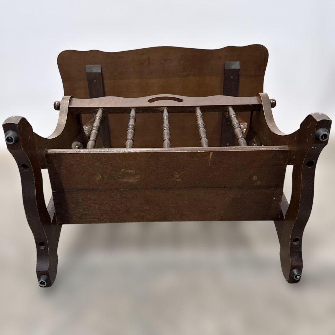 ヴィンテージ　サイドテーブル　マガジンラック付き