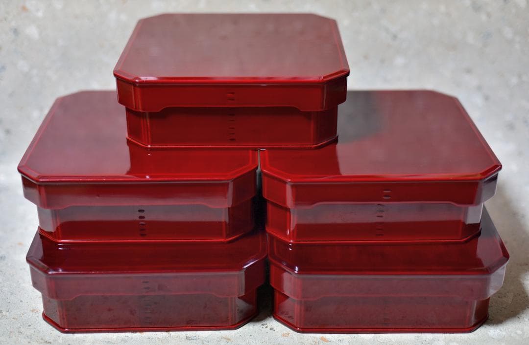 塗師正利作　春慶塗大徳寺お重5客　菓子器　共箱